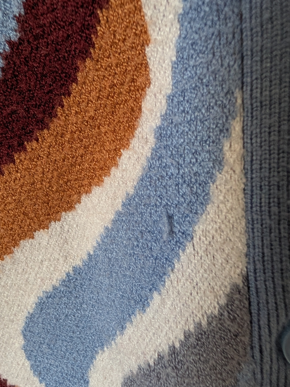 LA Hearts Light Blue  Wave-Pattern Cropped Cardigan Sweater - Picture 2 of 6